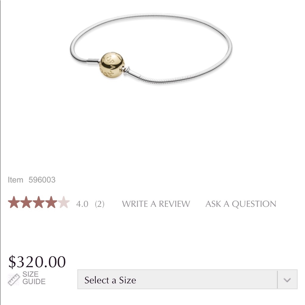 14kt Gold & Silver Pandora Essence  Bracelet